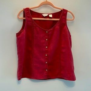 J. Jill Linen Tank Top Size Medium Dusty Coral